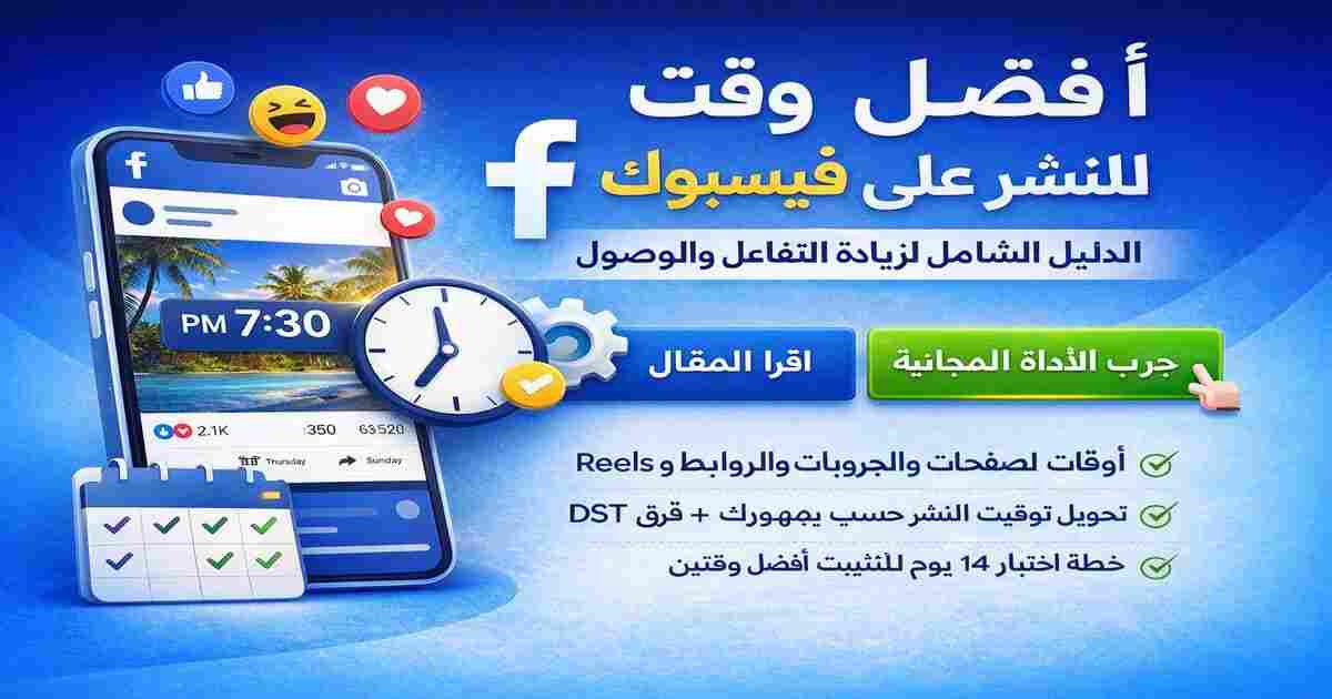 أفضل وقت للنشر على فيس بوك