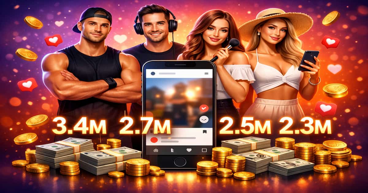 جدول بصري يوضح أعلى المشاهير أجرًا على إنستغرام وقيمة كل منشور إعلاني بالدولار